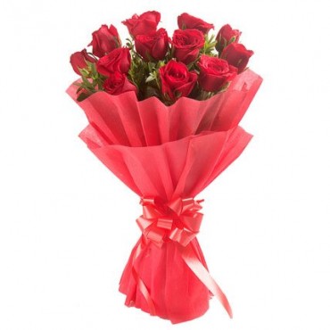 Red Roses Bouquet Fresh Flowers Bunch of 10